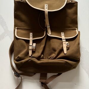 Brown Canvas Backpack